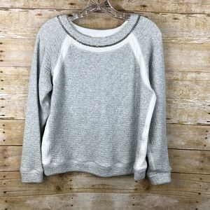 Rebecca Taylor •Quilted Bi Color Chain Sweatshirt